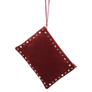 Pochette scamosciata con borchie donna