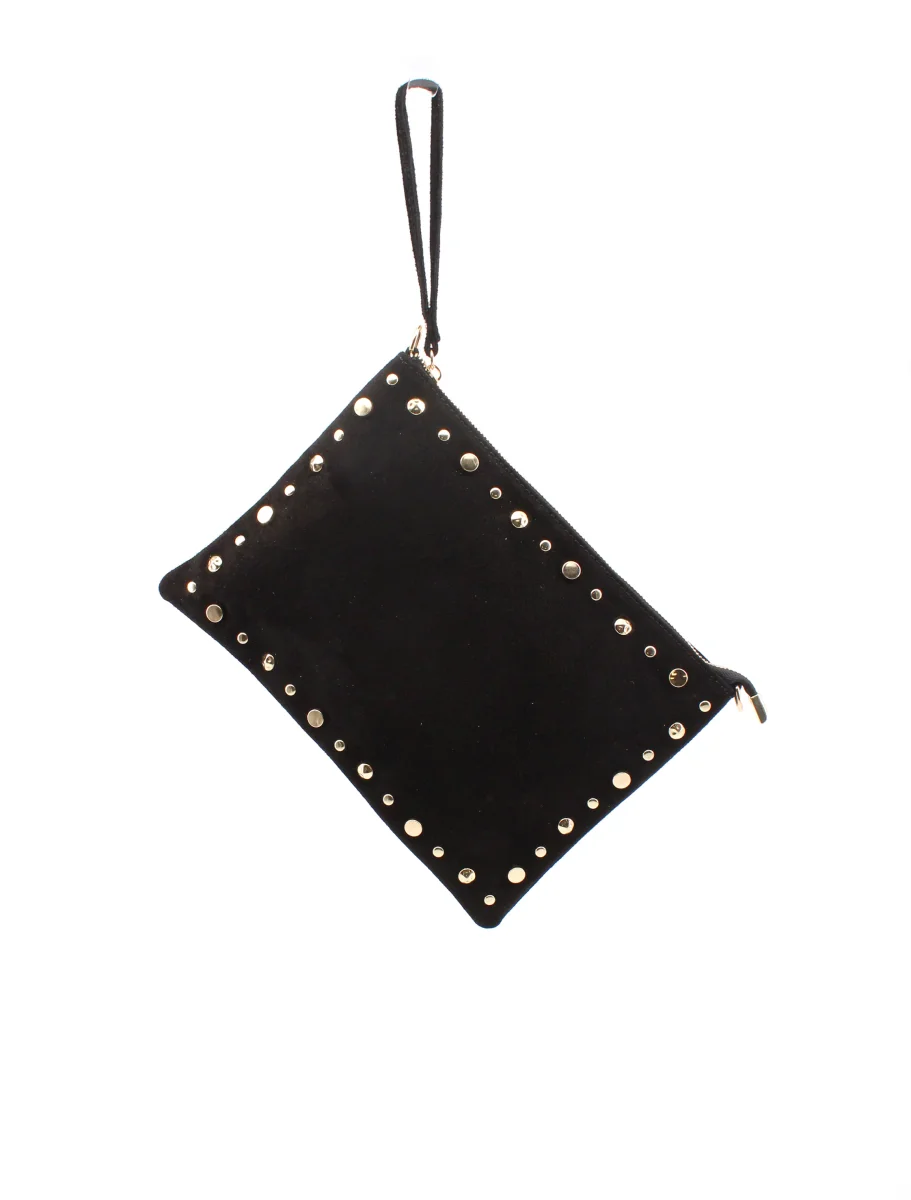 Pochette scamosciata con borchie donna