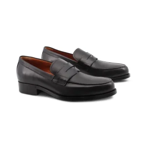 Mocassino elegante nero in pelle uomo