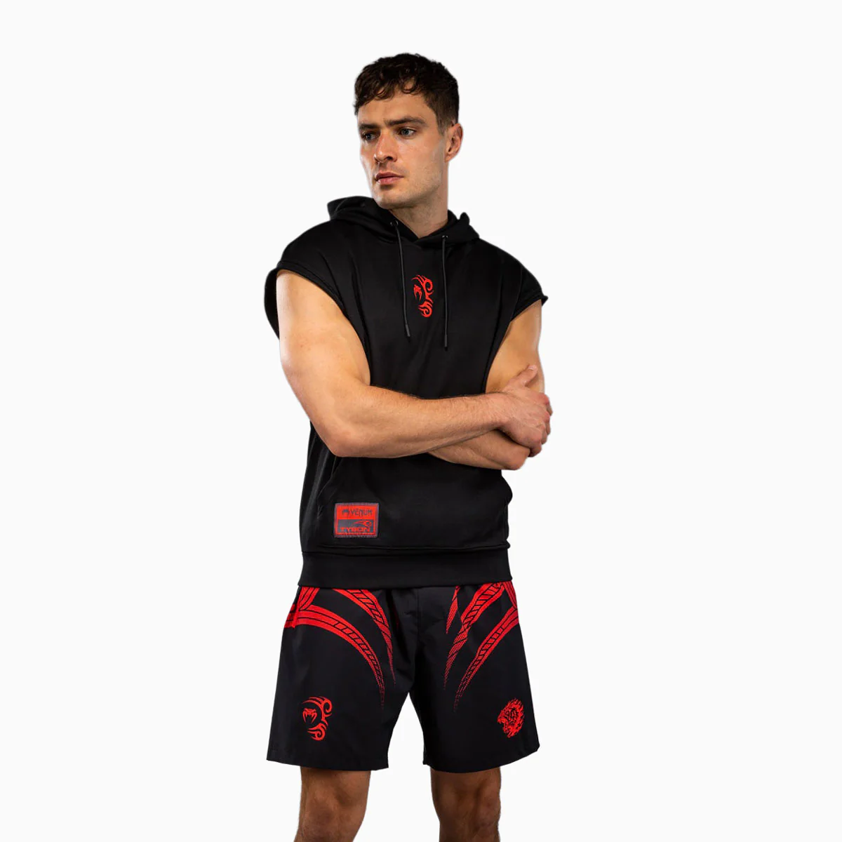 Felpa smanicata Venum x Mike Tyson Tiger con cappuccio Nero - immagine 4