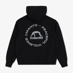 Felpa Manto Label 25 Oversize con cappuccio Nero