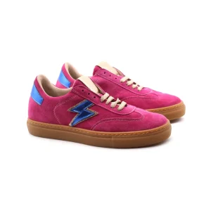 Sneaker scamosciata con inserto glitter