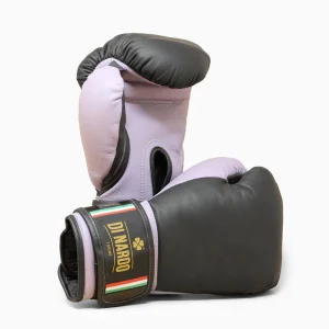 Guantoni Di Nardo con velcro 14 Oz Nero-lilla