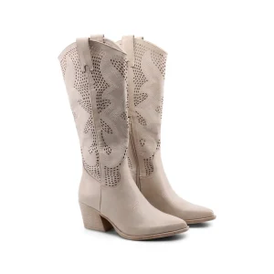 Stivale texano con zip da donna