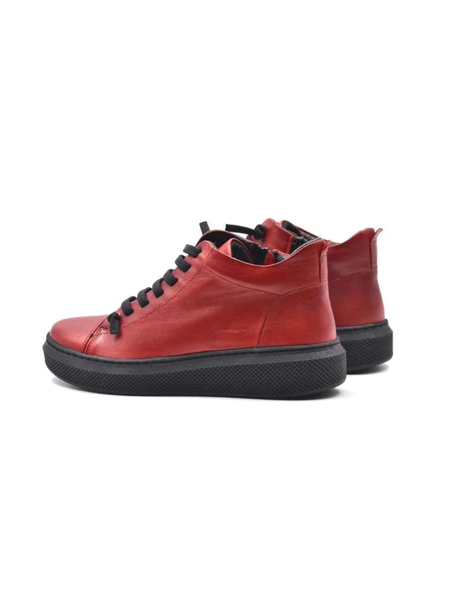 Sneaker alta da donna in pelle - immagine 5