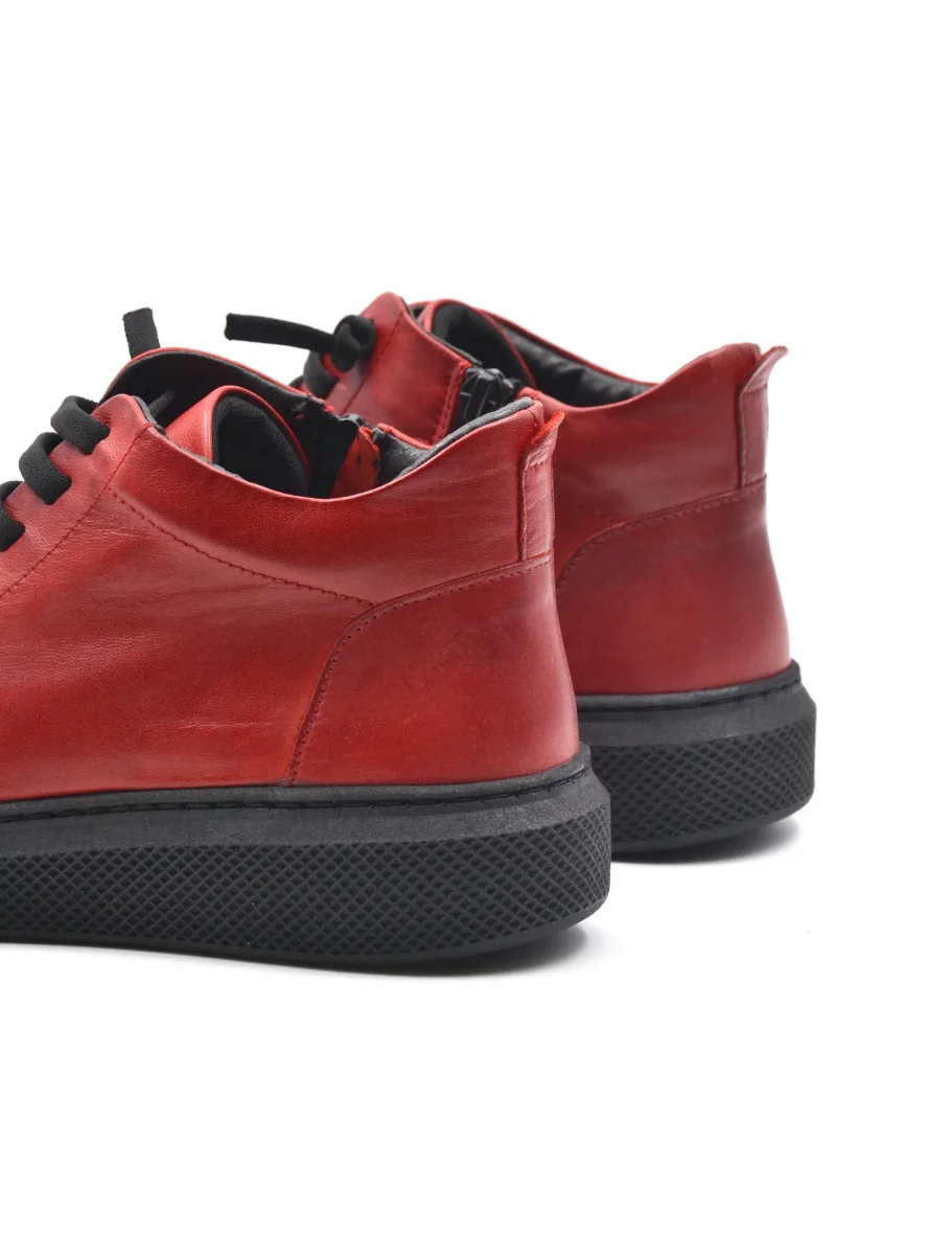 Sneaker alta da donna in pelle - immagine 6