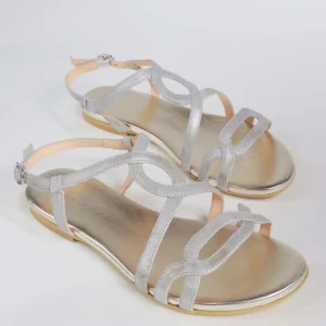 Sandalo Roma argento/beige - ultimo 42