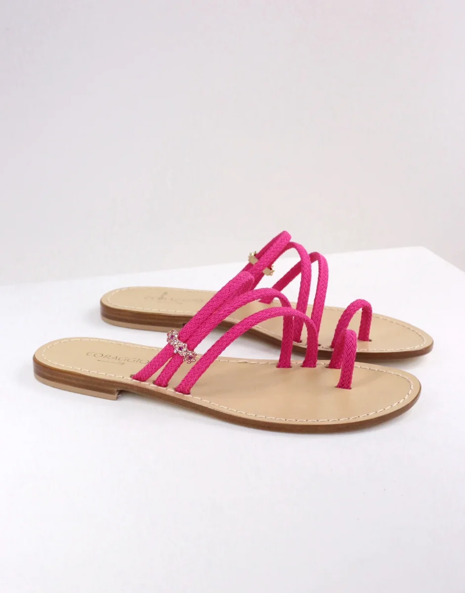 Ciabattina in corda fucsia - immagine 3