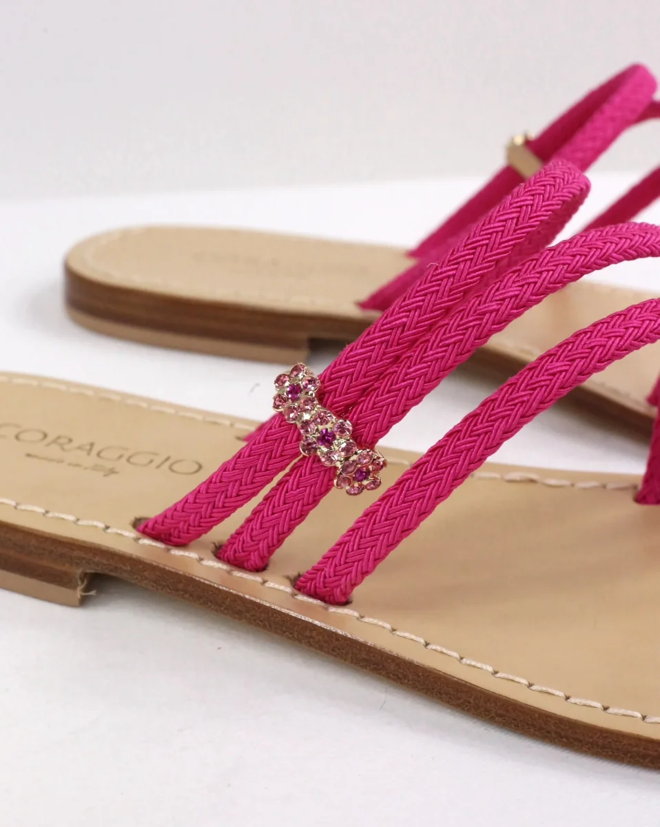 Ciabattina in corda fucsia - immagine 6