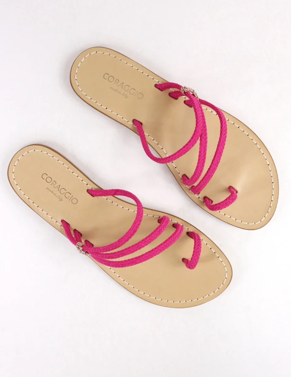 Ciabattina in corda fucsia - immagine 7