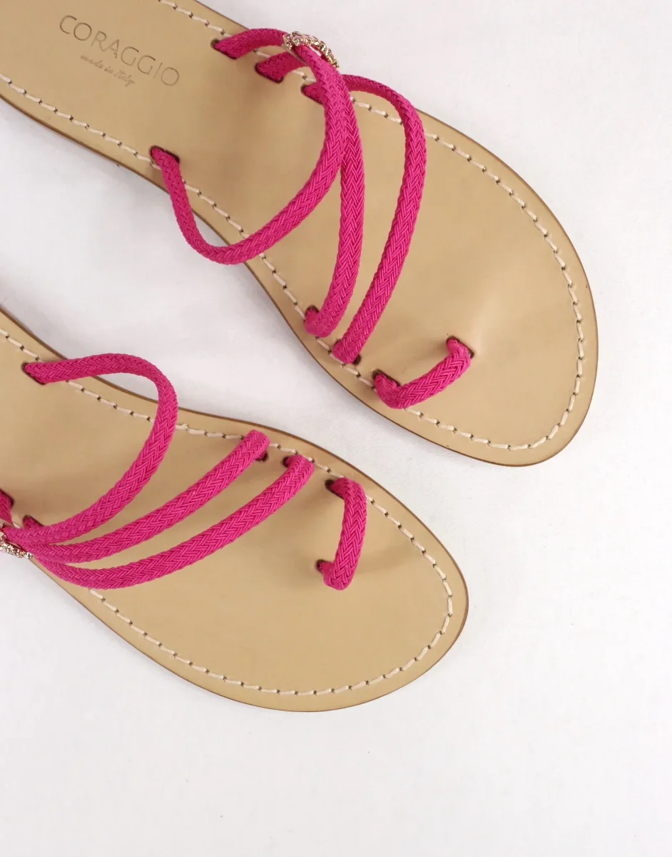 Ciabattina in corda fucsia - immagine 8