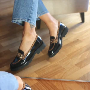 Mocassino Laura vernice animalier