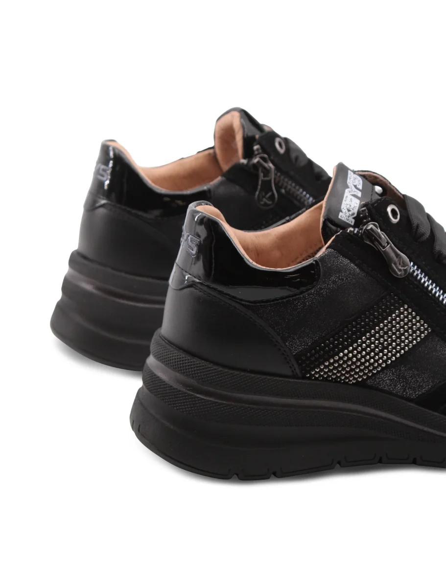 Sneaker zeppa con strass da donna - immagine 6