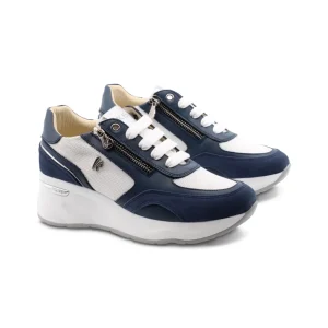 Sneaker zeppa con dettagli in suede