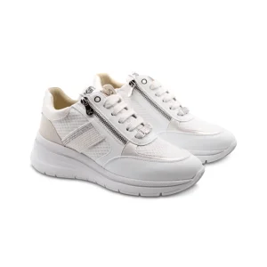 Sneaker zeppa con strass da donna