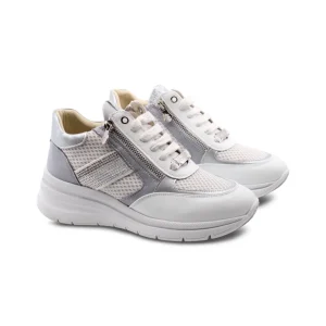 Sneaker zeppa con strass da donna