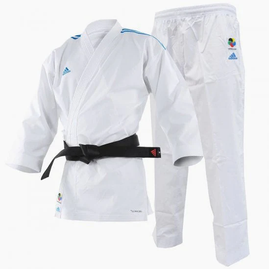Karategi Adidas Kumite Adilight Primegreen WKF Strisce Blu - immagine 3