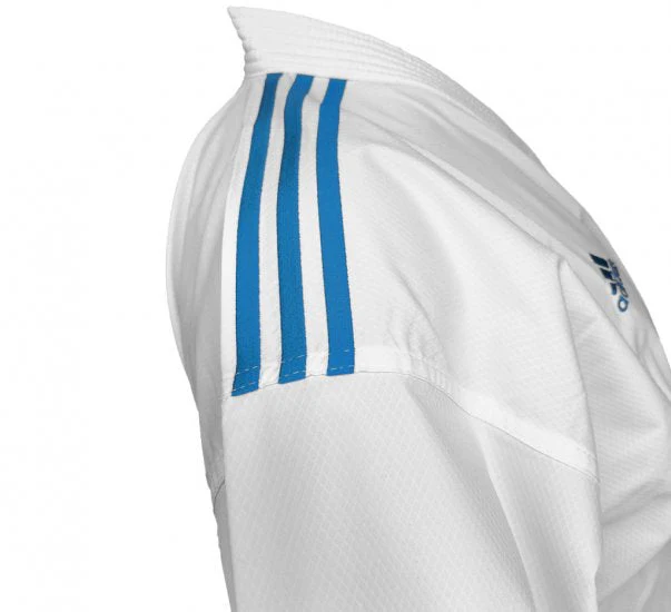 Karategi Adidas Kumite Adilight Primegreen WKF Strisce Blu - immagine 5