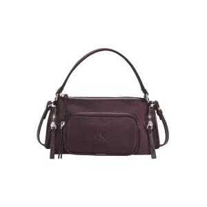 Borsa a spalla in satin e nylon donna