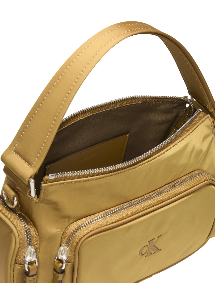 Borsa a spalla in satin e nylon donna - immagine 4