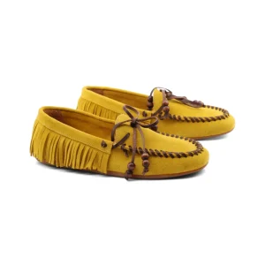 Mocassino scamosciato con frange donna