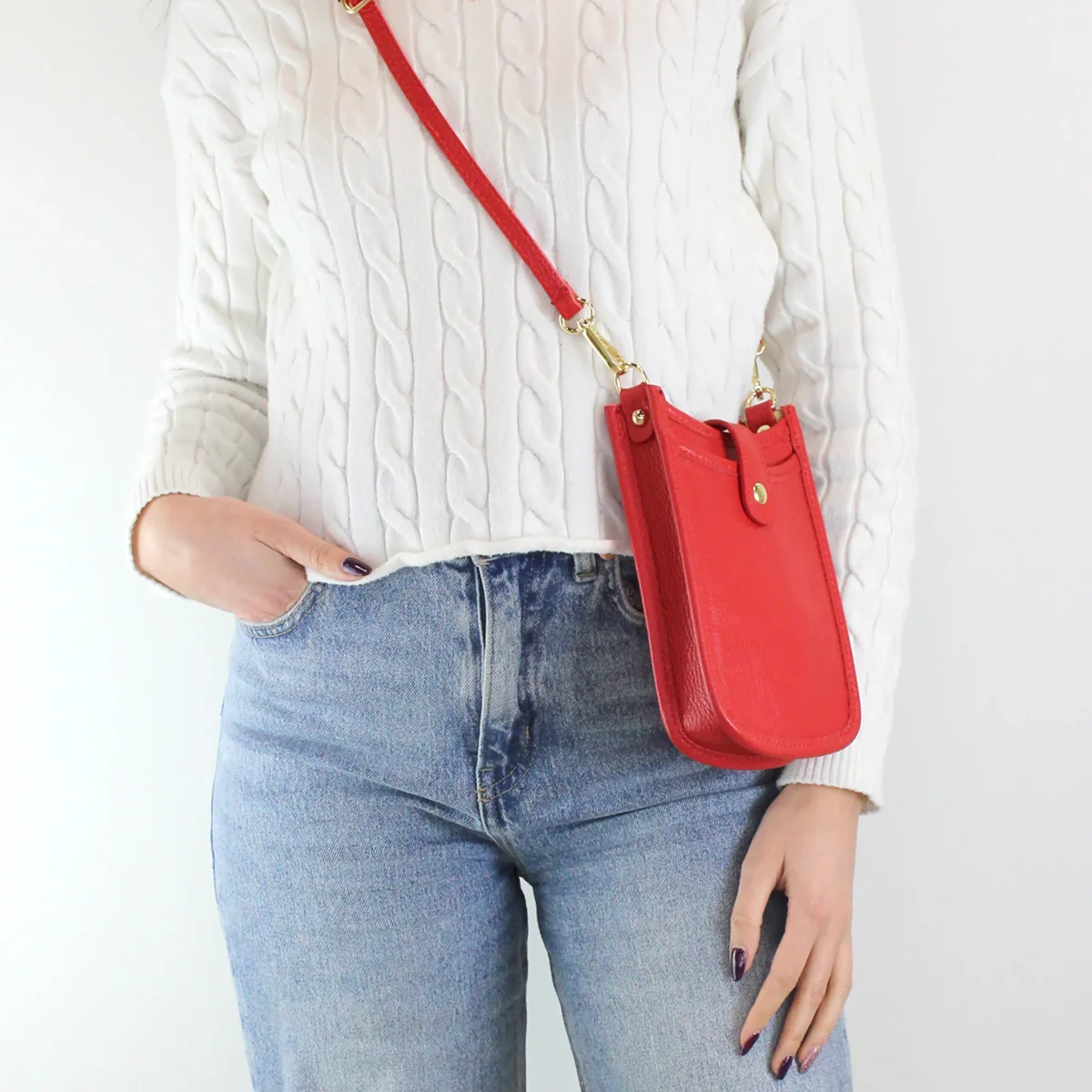 Borsa a tracolla in pelle da donna - immagine 7