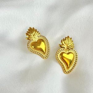 Orecchino Sacro Cuore Oro