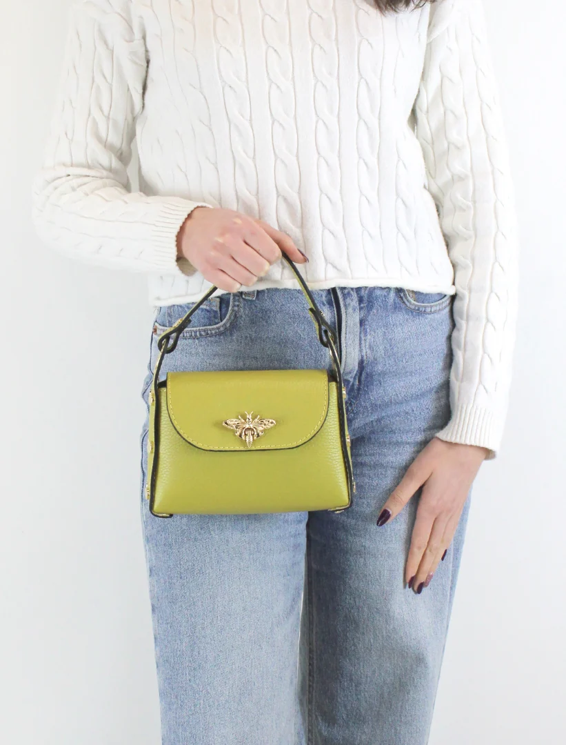 Mini bag a mano da donna con ape - immagine 5