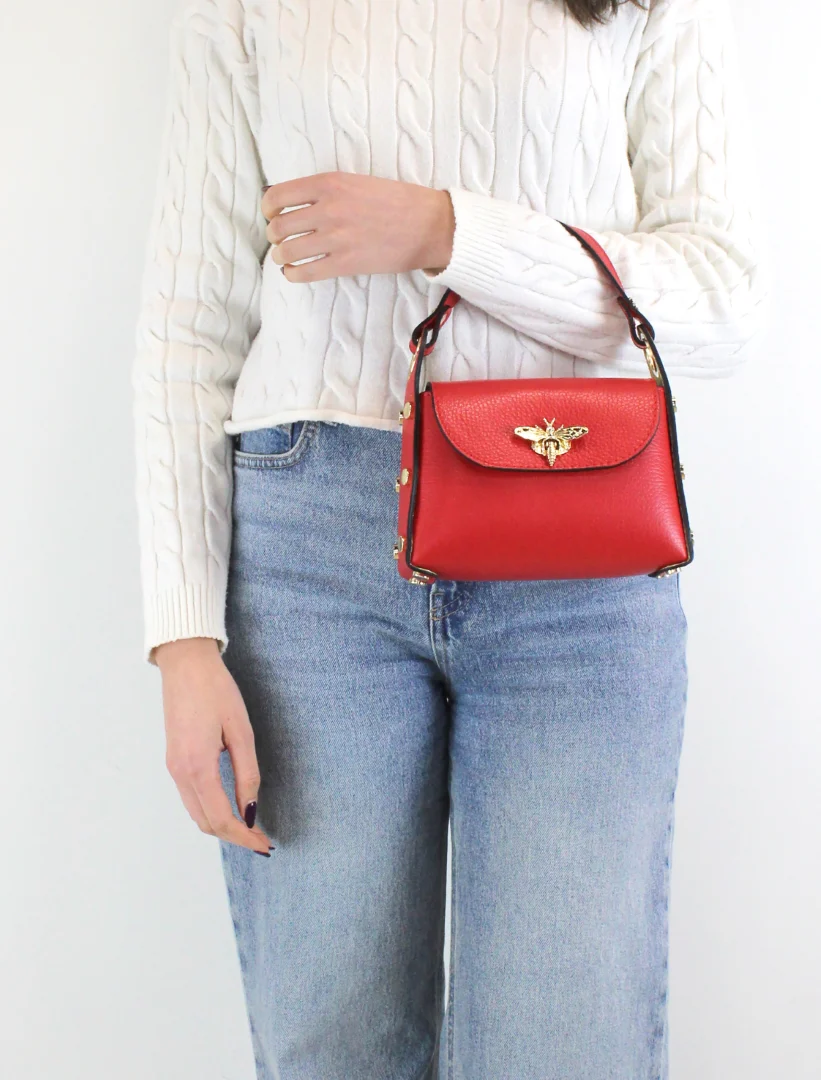 Mini bag a mano da donna con ape - immagine 5