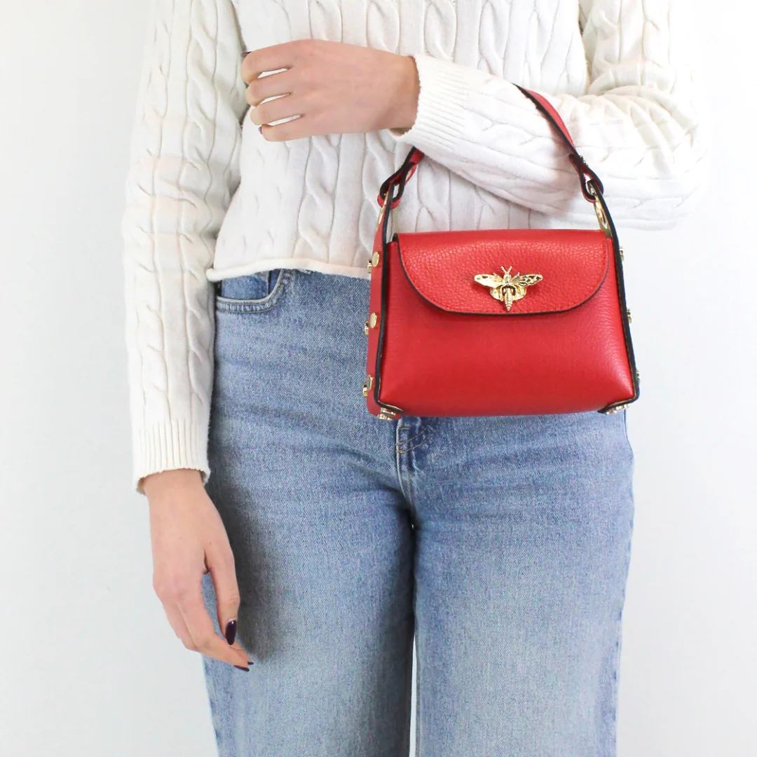 Mini bag a mano da donna con ape - immagine 7