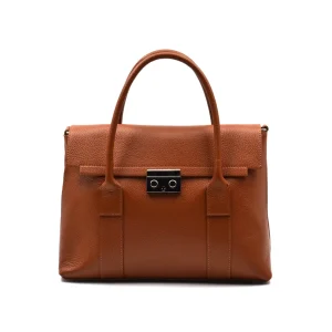 Borsa in vera pelle chiusura a scatto