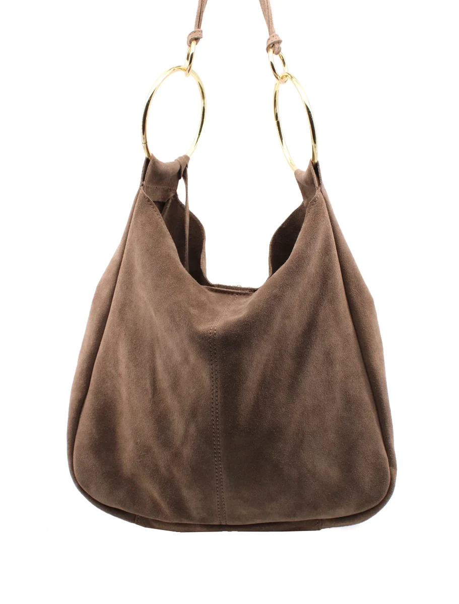 Borsa scamosciata da donna in pelle