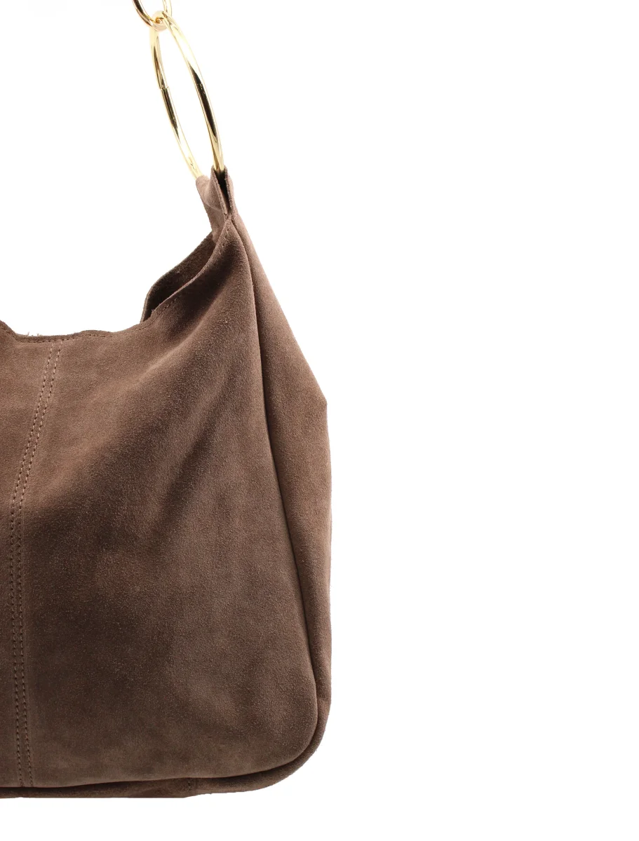 Borsa scamosciata da donna in pelle - immagine 3