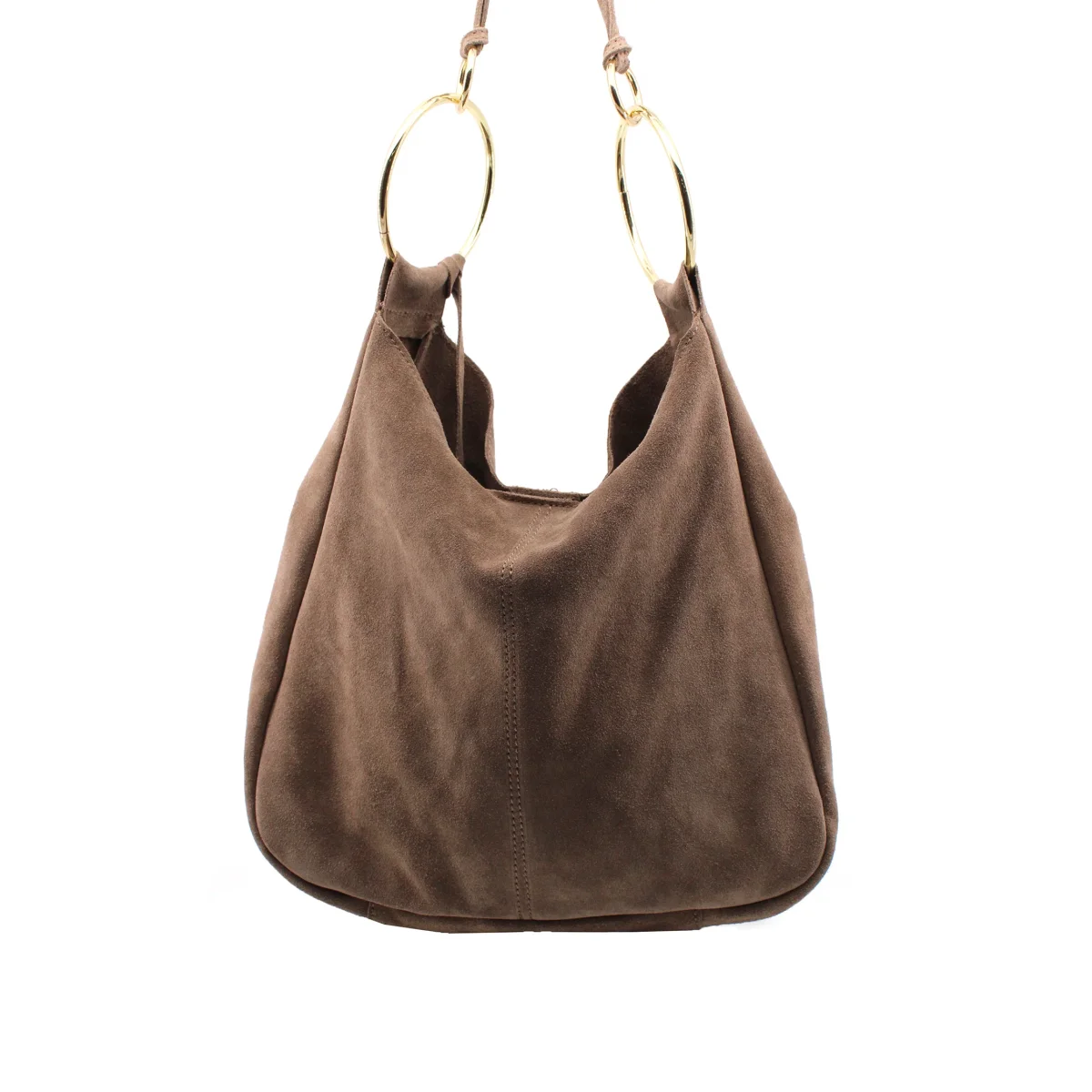 Borsa scamosciata da donna in pelle - immagine 4