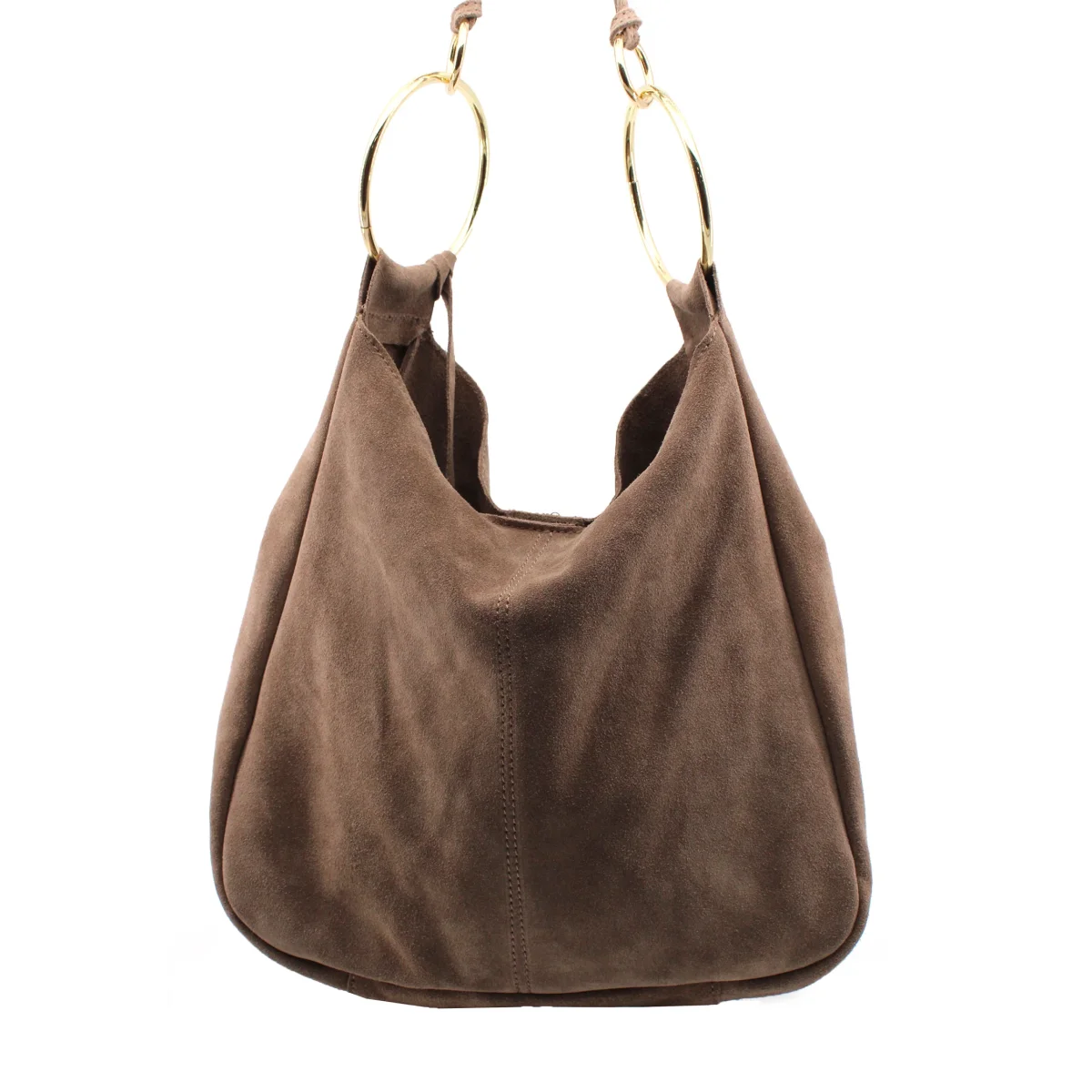 Borsa scamosciata da donna in pelle - immagine 5