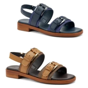 SANDALO A DOPPIA FASCIA CON FIBBIE FRAU DONNA