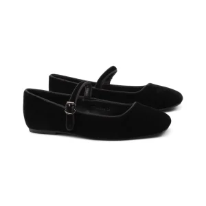 Ballerina mary jane in velluto da donna