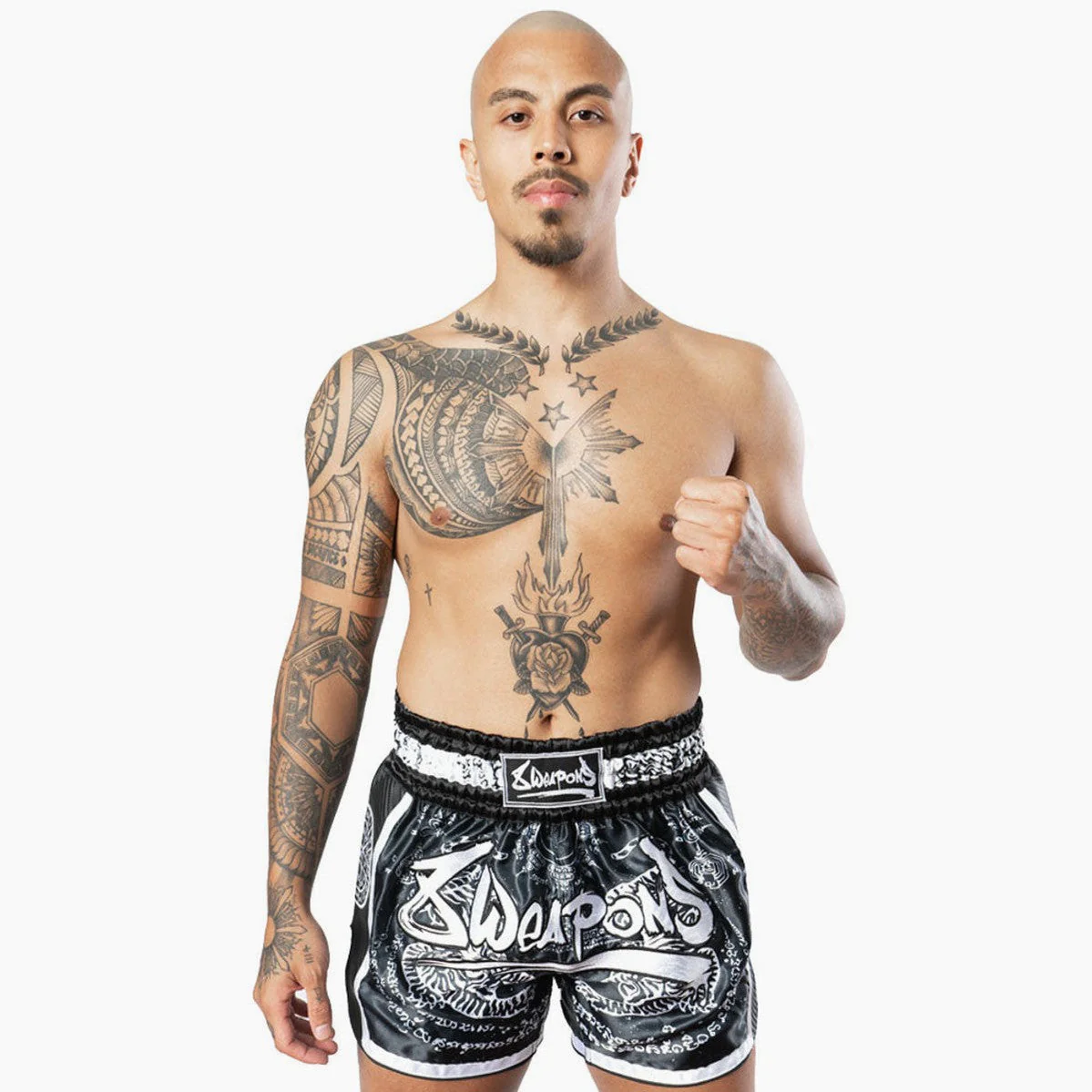 Pantaloncini kick-thai 8 Weapons Carbon Sak Yant Tigers - immagine 6