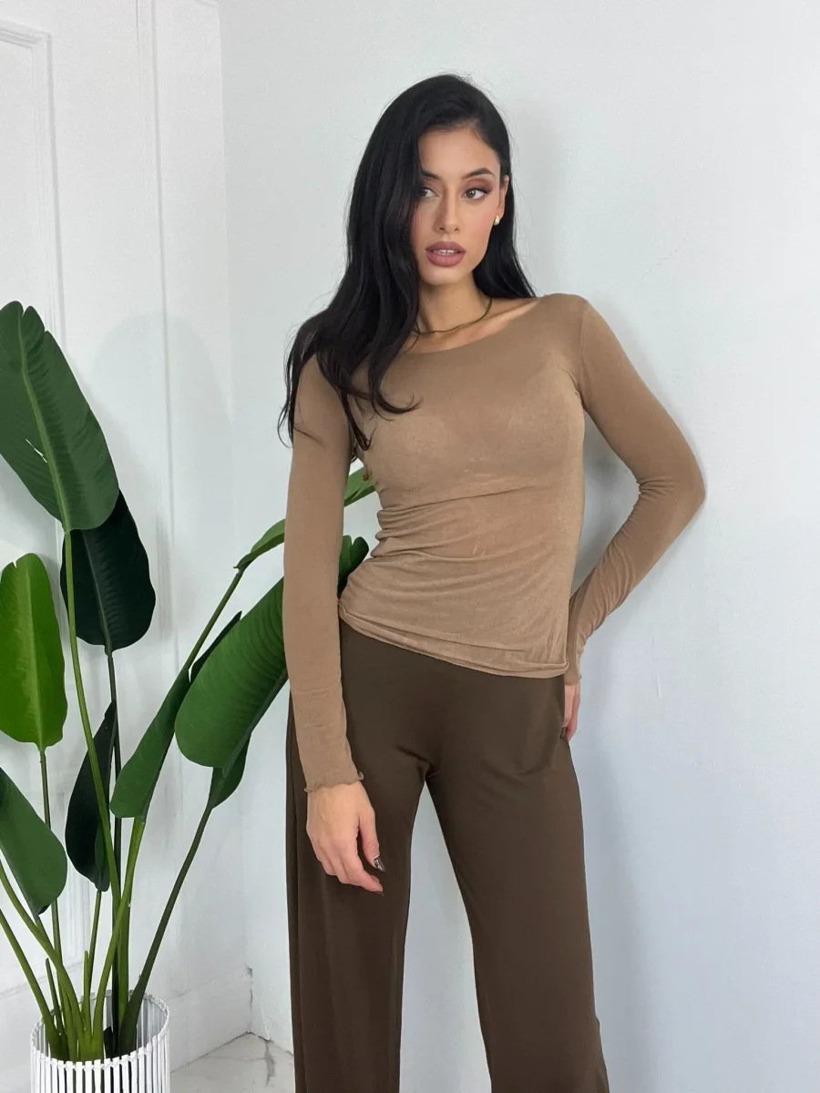 Pantalone elastico a zampa