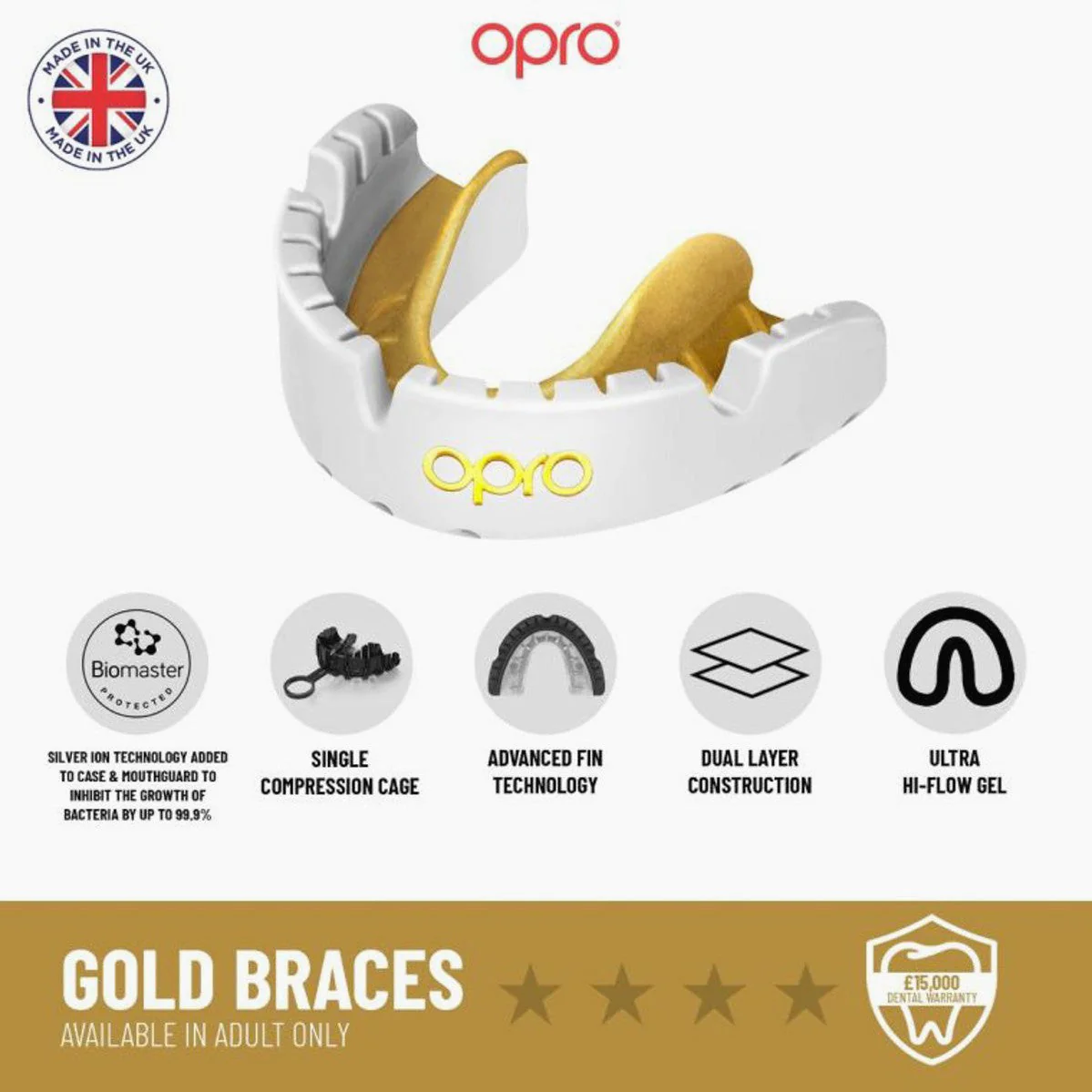 Paradenti Opro Gold Self-Fit Braces per apparecchio - immagine 6