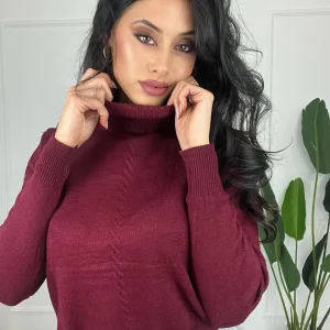 Pull collo alto Treccia