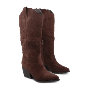 Texano scamosciato con ricami da donna