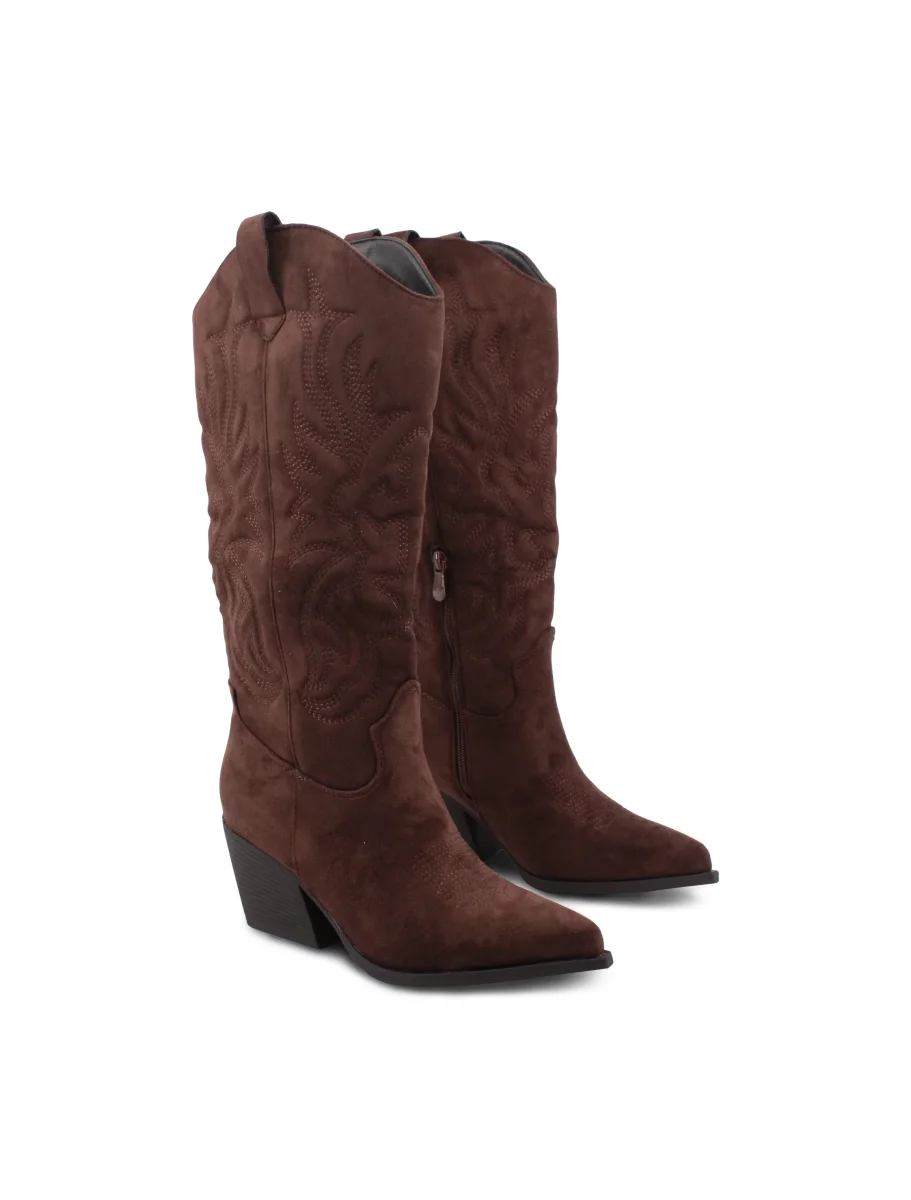 Texano scamosciato con ricami da donna