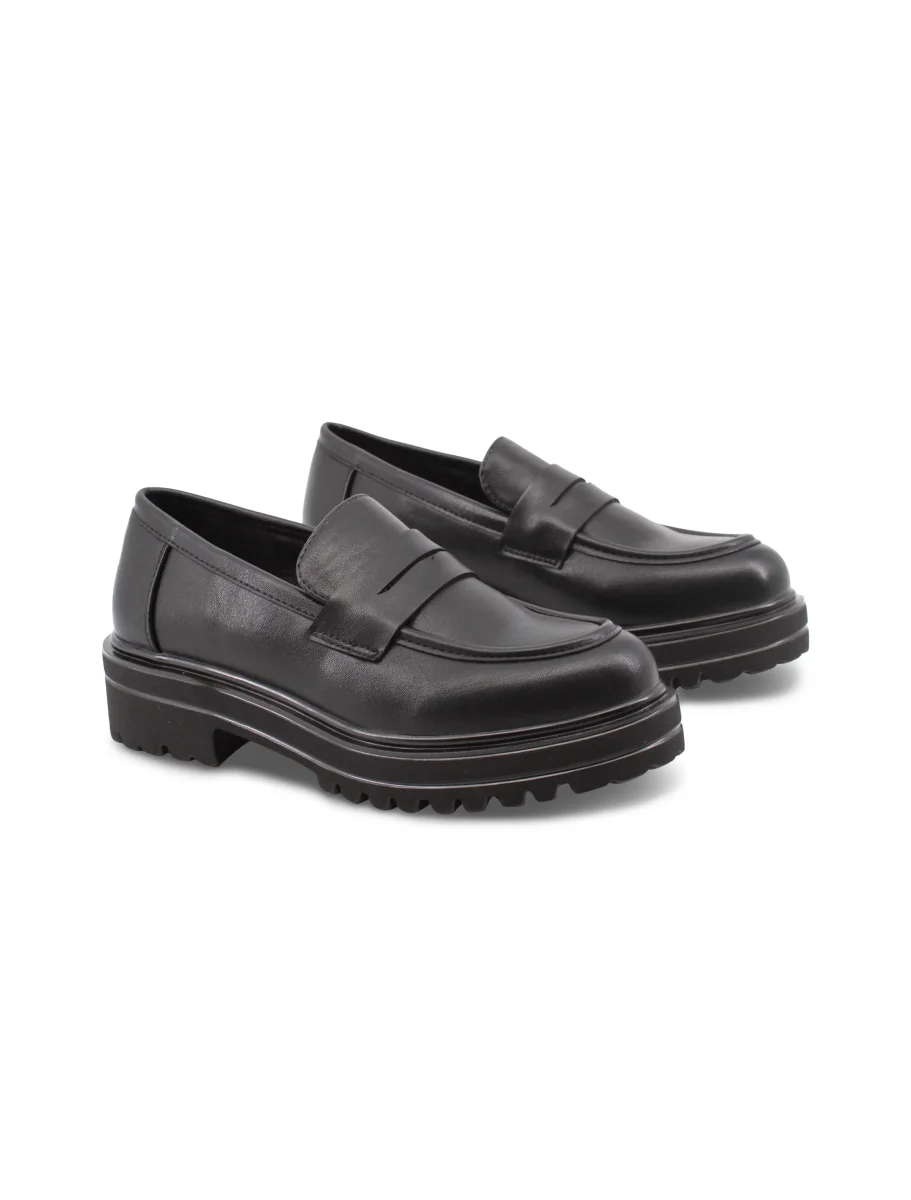Mocassino chunky nero da donna