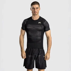Rashguard Venum G-Fit Air maniche corte Nero-sabbia