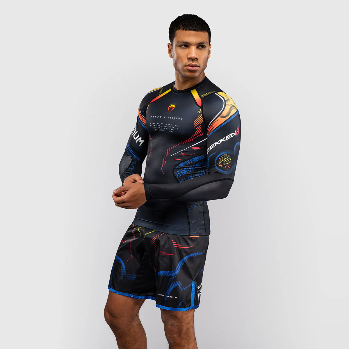 Rashguard Venum Tekken 8 Yoshimitsu maniche lunghe Nero-arancione - immagine 3