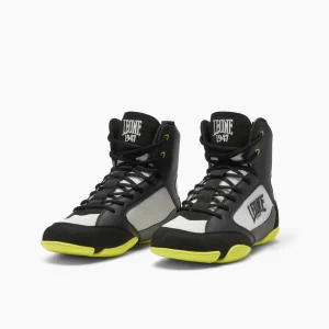 Scarpe da Boxe Leone 1947 Premium CL110 Nero-lime