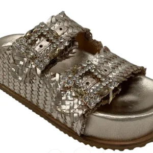 CIABATTA A DUE FASCE CON FIBBIE GIOIELLO MARY MODE DONNA