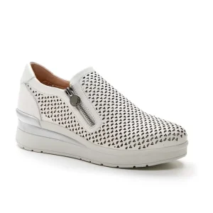 SLIP ON CON ZIP LATERALE CREAM 25 STONEFLY DONNA