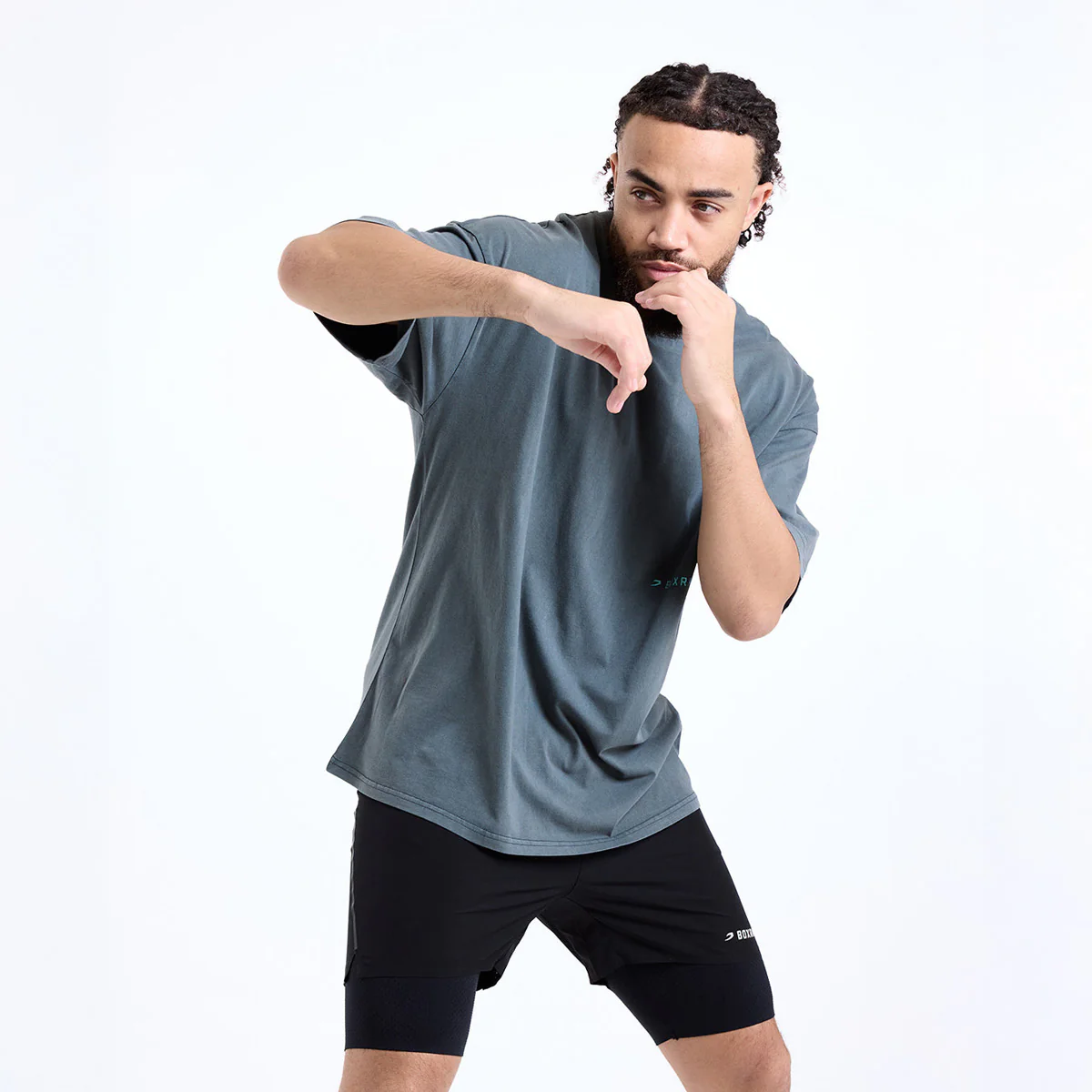 T-shirt Boxraw Sparring Club Oversize Grigio - immagine 6